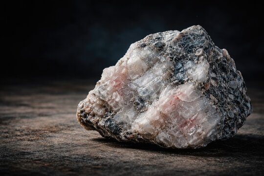 Critical lithium petalite rock with ample copyspace for text overlay