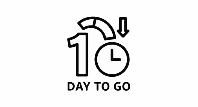 Countdown timer icon showing one day left until an event