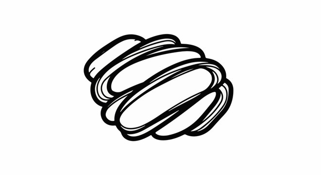 Abstract tangled black and white artistic sketch of interconnected loops