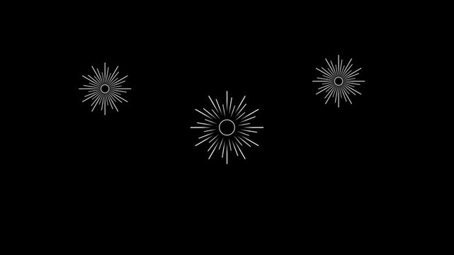 Circle blast animation, ellipse blast fireworks effect explosion, line blast and circle burst explosion, firework shape motion graphic 4K effect circle burst black background.