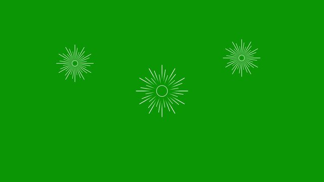 Circle blast animation, ellipse blast fireworks effect explosion, line blast and circle burst explosion, firework shape motion graphic 4K effect circle burst green background.