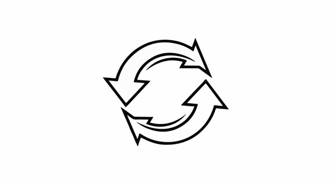 Three interlocked arrows forming a circular, clockwise movement loop