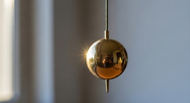 Gleaming Brass Pendulum Bob Swinging