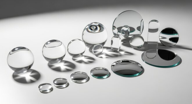 Assorted Glass Lenses and Mirrors in Studio Lighting