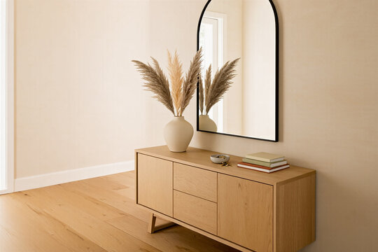 Modern entryway decor ideas, Luxury foyer design with stylish console & mirror