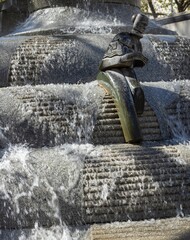 The city of Dortmund North Rhine-Westphalia Germany. Fountain with cascade and art © A