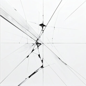 Abstract Cracked White Surface with Sharp Black Lines