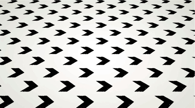 An abstract patterned background of repeated black arrows pointing to the right on a white surface