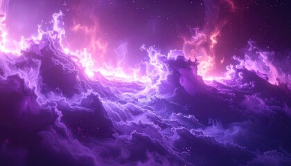 Ephemeral cosmic currents dance in a vibrant nebula.
