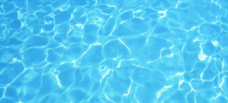 Blue Water Pool Texture with Halftone Dot Pattern Abstract Background