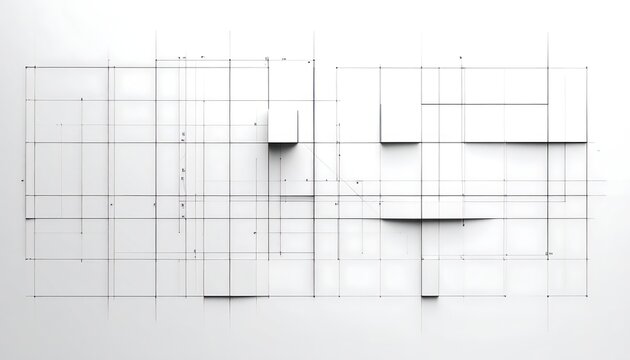 Geometric abstraction with intricate gridlines