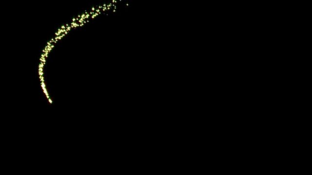 Magical glitter trail transition, magical sparkles glitter line stars, magic dust, pixie dust path, christmas stars isolated on black screen background, glitter stars particles overlay, 4k