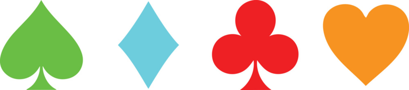 Colorful playing card suits symbols.