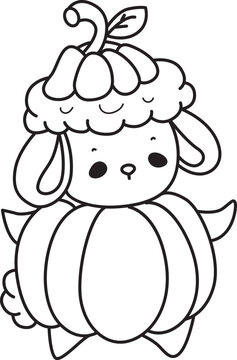 Coloring pages of Cute sheep hand drawn emotes icon