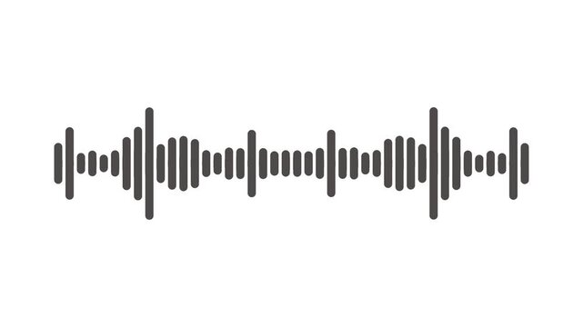 Minimalist sound wave frequency animation, elegant audio waveform on white backdrop, abstract media player visualizer, clean podcast and voice recorder opener with smooth motion. 4k video