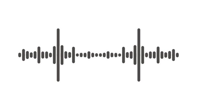 Modern voice recorder waveform animation, minimalist audio spectrum analyzer on white backdrop, simple frequency motion loop, abstract media player intro with smooth wave effect. 4k video