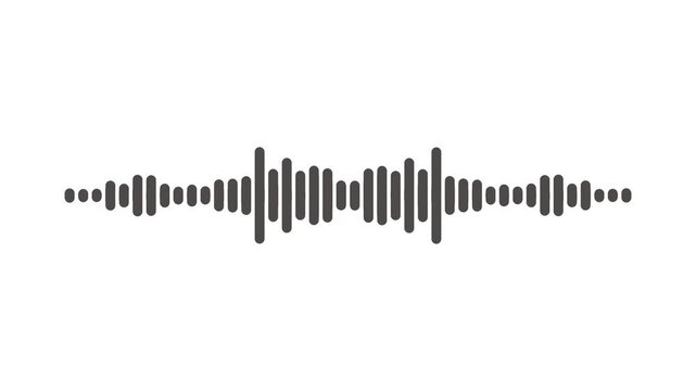 Modern voice recorder waveform animation, minimalist audio spectrum analyzer on white backdrop, simple frequency motion loop, abstract media player intro with smooth wave effect. 4k video