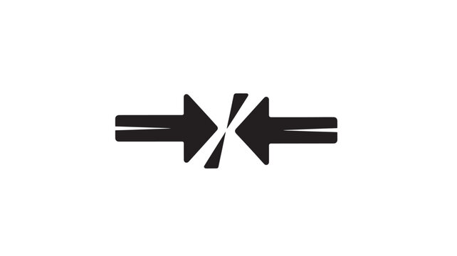 Black Arrows Crossing Opposite Directions On White Background For Conceptual Conflict Ideas