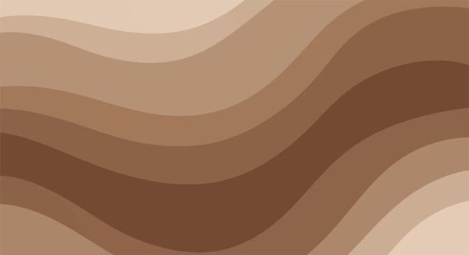Abstract wavy lines in shades of brown create a smooth, flowing, and organic background texture