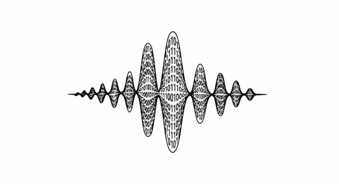 Abstract waveform pattern formed by binary code