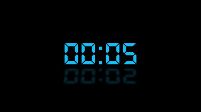 10 seconds countdown animation from 10 seconds to 0 seconds on a transparent background, 10 seconds countdown timer with alpha channel