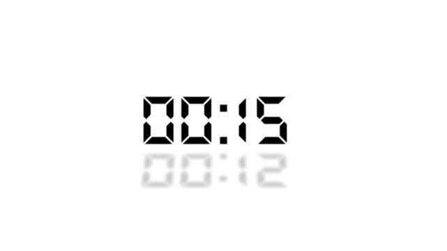 20 seconds countdown animation from 20 seconds to 0 seconds on a transparent background, 20 seconds countdown timer with alpha channel