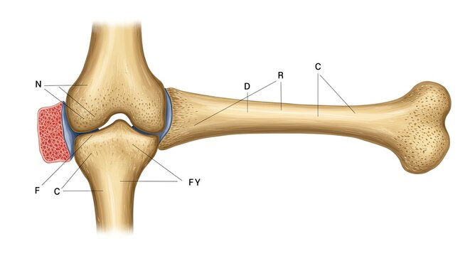 Human knee joint anatomy model.