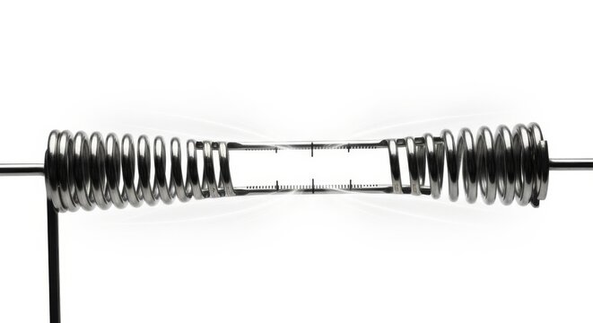 Stretched Metal Spring Under Tension