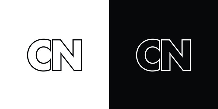 Letter C and N, CN logo design template. Minimal monogram initial based logotype.
