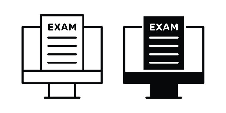 Online exam test icon pack, best for Graphic designs. Vector