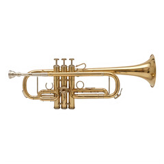 Fototapeta premium Golden trumpet on white isolated on transparent background
