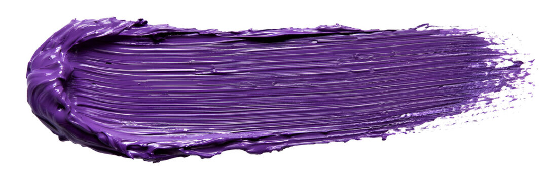 Purple Paint Brush Stroke Isolated on White Background
