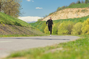 Obraz premium Man in tracksuits running