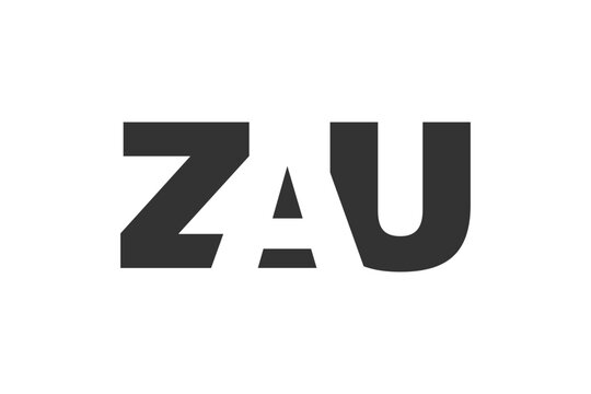 ZAU logo design. Initial letter Z A U bold font style for tech startups, consulting, corporate branding. Creative company name, headlines typography identity, trendy logotype.