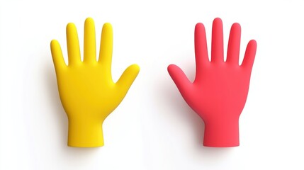 Obraz premium Pair of Colorful Gloves Form a Helping Hands Icon