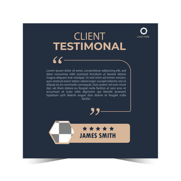 A creative, modern, stylish online platforms post design template with client recommendations or comments. bundle of different colours