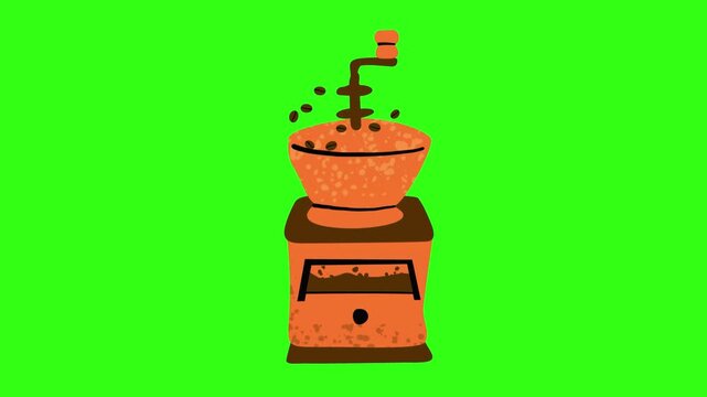 Coffee grinder machine animation