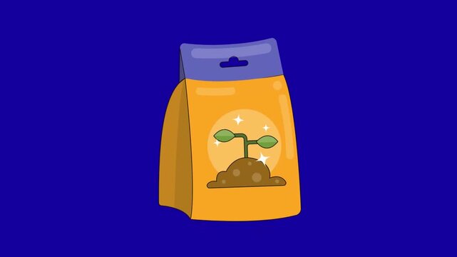 Fertilizer packaging animation on chroma key