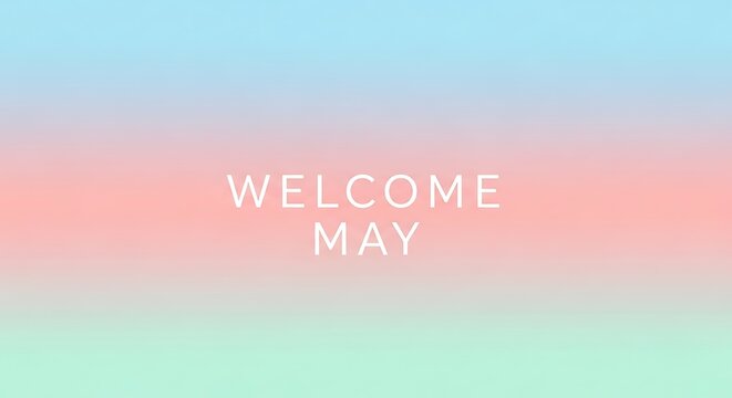 May welcome banner with pastel gradient background for spring marketing and