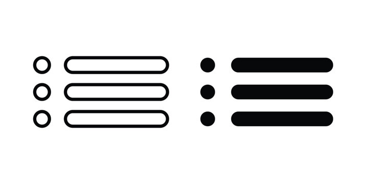 Bulleted list icon pack vectors for graphic projects.