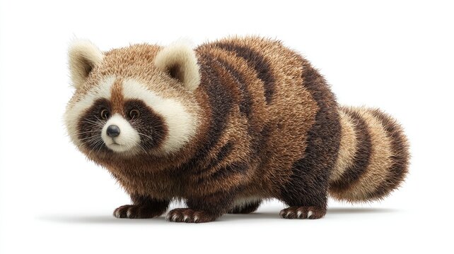 Hyper-Detailed Red Panda with Stylized Bristle Fur and Curious Gaze