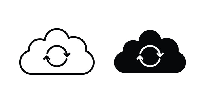 Cloud sync icon pack vectors for graphic projects.