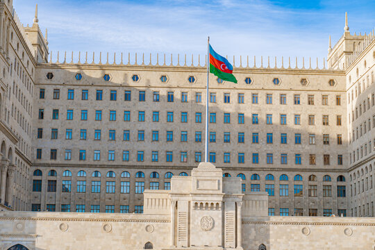 General view of the Government House, captured on January 19, 2025, in Baku, Azerbaijan.