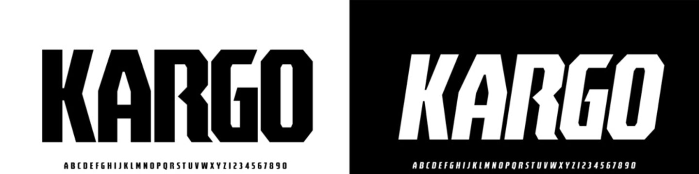 KARGO modern bold sans serif display font for urban branding minimalist logo and futuristic sport poster design