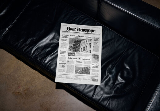 Mockup Of Customized Newspaper Cover