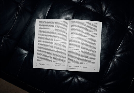 Mockup Of Open Magazine With Customizable Pages