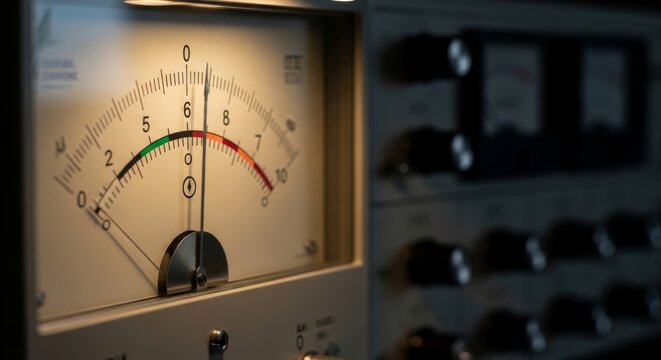 Analog Galvanometer Needle Deflecting on Meter