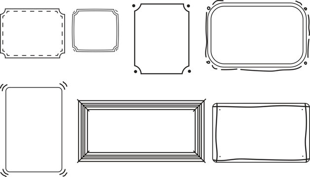 Collection of simple decorative vector frames and borders