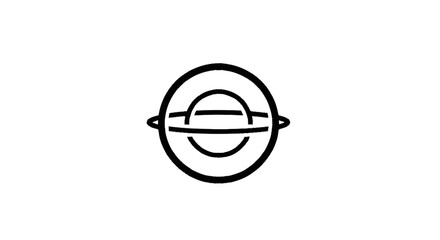 Abstract Ringed Planet Symbol Representing Cosmic Exploration and Celestial Bodies © adobe