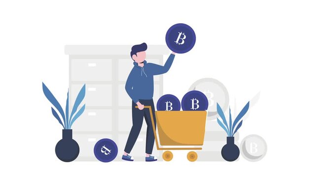 Cryptocurrency Purchase Digital Payment Animation